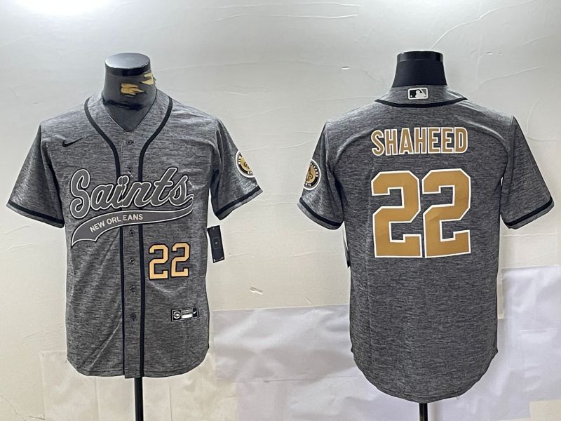 Men New Orleans Saints #22 Shaheed Grey Joint Name 2024 Nike Limited NFL Jersey style 2->indianapolis colts->NFL Jersey